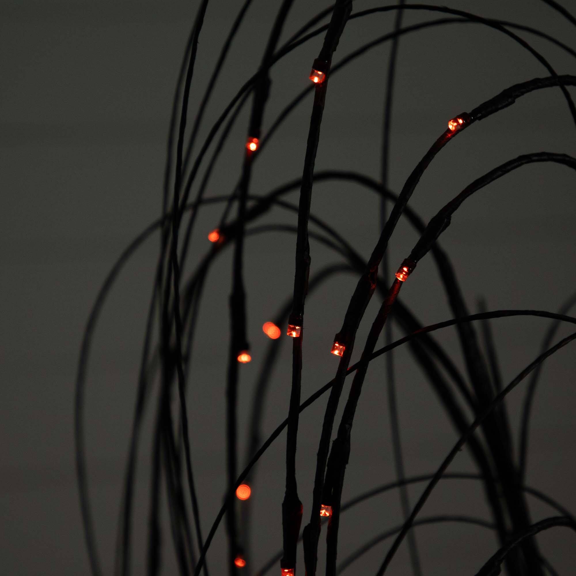 4ft. Orange & Purple LED Pre-Lit Halloween Black Willow Artificial Fall Tree